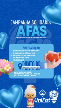 Campanha solidária arrecada doações para a AFAS