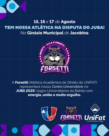 Atlética de Direito da UNIFAT representa instituição no JUBA 2025 em Jacobina